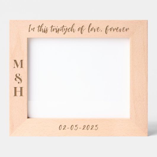 新エレガントモダン婚の写真結婚の写真 レーザー彫刻フレーム (正面)