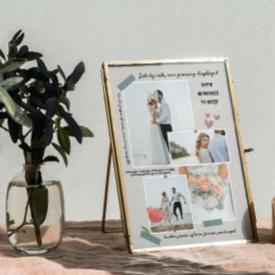 新エレガントモダン婚の写真結婚コラージュ フォトプラーク