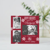 新エレガントモダン婚3カ月のクリスマス シーズンカード (スタンド正面)