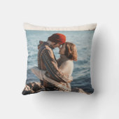 新エレガントモダン結婚初めてのクリスマス写真 クッション (裏面)