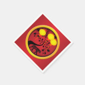 新エレガント中国の年の虎の金ゴールド提灯 スタンダードカクテルナプキン (角)