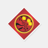 新エレガント中国の年ラット金ゴールド提灯 スタンダードカクテルナプキン (角)