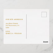 新エレガント住所ヴィンテージ鍵のお知らせ 箔招待状ポストカード (裏面)