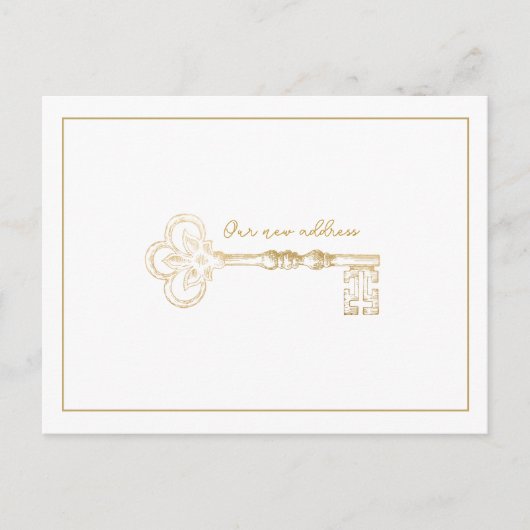 新エレガント住所ヴィンテージ鍵発表P ポストカード (正面)