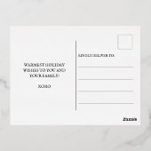 新エレガント婚の写真とメリークリ結婚したスマス 箔シーズンポストカード (裏面)