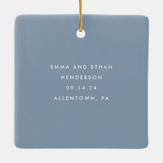 新エレガント婚の写真と結婚した金メリー属または セラミックオーナメント (裏面)