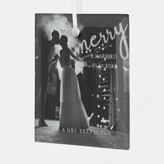 新エレガント婚の写真メリーと結婚した ガラスオーナメント (正面左)