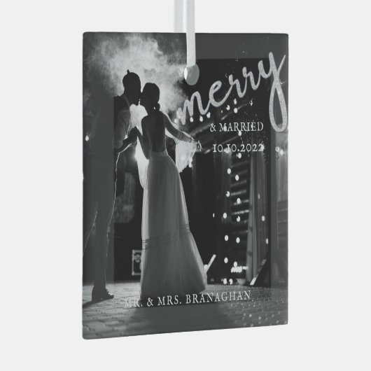 新エレガント婚の写真メリーと結婚した ガラスオーナメント (正面右)