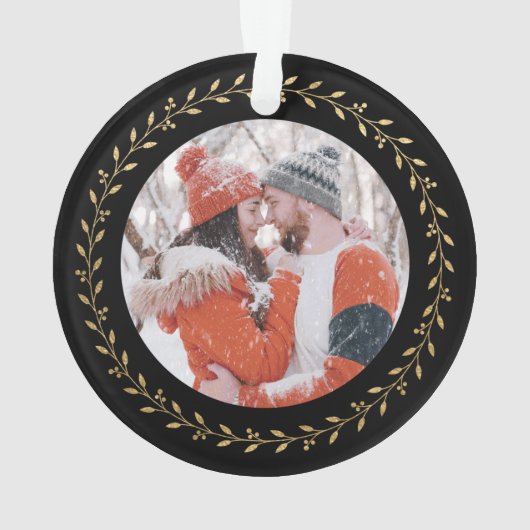 新エレガント婚の写真結婚したとメリー オーナメント (裏面)