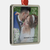 新エレガント婚の写真結婚したとメリー メタルオーナメント (右)