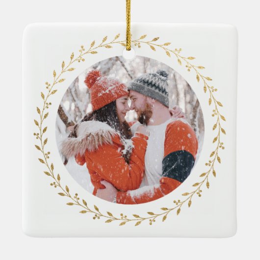 新エレガント婚クリスマス結婚したとメリー セラミックオーナメント (裏面)