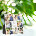 新エレガント婚フォトコラージュ結婚記念日 フォトプラーク<br><div class="desc">この美しい新結婚婚カップルの写真プラークの贈り物は、白い背景結婚に6つの写真の上品なレイアウトが特徴で、カップルの名前、場所、および日付結婚した。新婚や夫や妻の記念日のプレゼントのための素晴らしい写真コラージュ。</div>