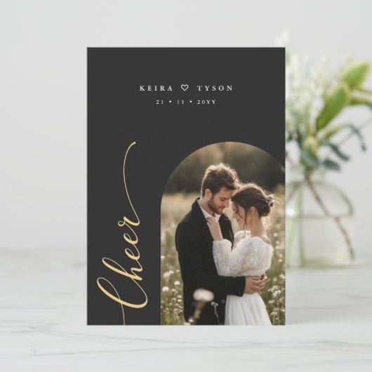 新エレガント婚応援スクリプト写真クリスマスカード シーズンカード (スタンド正面)