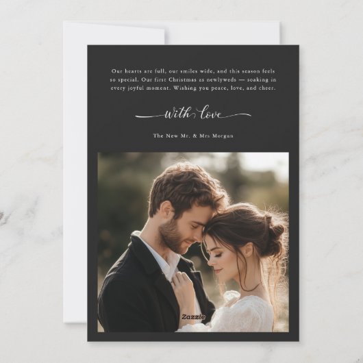 新エレガント婚応援スクリプト写真クリスマスカード シーズンカード (裏面)