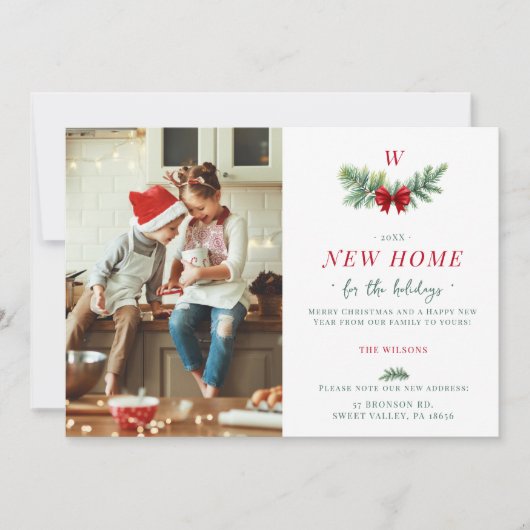 新エレガント家モダン家族モノグラム2枚の写真 シーズンカード (正面)