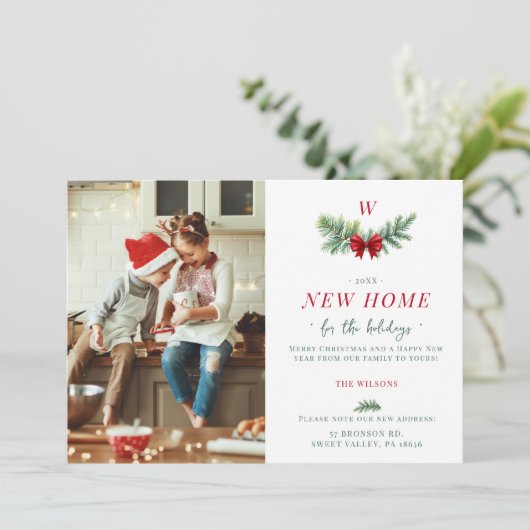 新エレガント家モダン家族モノグラム2枚の写真 シーズンカード (スタンド正面)