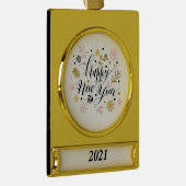 新エレガント年おめでとう ゴールドプレートバナーオーナメント (右)