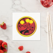 新エレガント年の豚中国の金ゴールド提灯 スタンダードカクテルナプキン (インサイチュ)