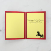 新エレガント年の馬中国の金ゴールド灯ろう シーズンカード (内部)