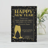 新エレガント年イブパーティーグリッター紙吹雪 招待状 (スタンド正面)