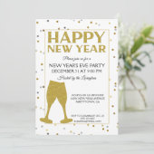 新エレガント年イブパーティーグリッター紙吹雪 招待状 (スタンド正面)