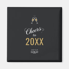 新エレガント年事業ロゴブラックへの応援 マグネット