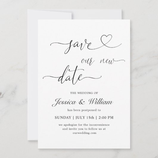 新エレガント期救延期されたミニマル主義 招待状 (正面)