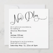 「新エレガント案」が延期結婚カード 招待状 (正面)