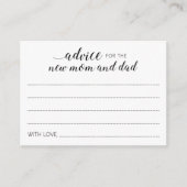 新エレガント母パパ赤ちゃんシャワー用アドバイス アドバイスカード (正面)