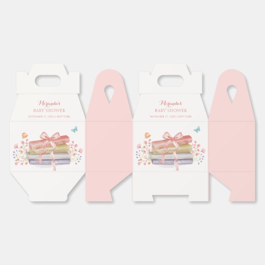 新エレガント章フローラボウブック赤ちゃんシャワー フェイバーボックス (見開き)
