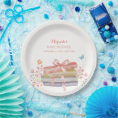 新エレガント章フローラボウブック赤ちゃんシャワー ペーパープレート (パーティー)