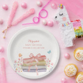 新エレガント章フローラボウブック赤ちゃんシャワー ペーパープレート (パーティー)