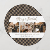 新エレガント素朴婚クリスマスカード シーズンカード (正面/裏面)