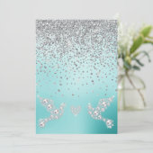 新エレガント結晶ダイヤ結婚モンドのミントグリーン 招待状 (スタンド正面)