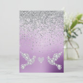 新エレガント結晶ダイヤ結婚モンド紫薄紫 招待状 (スタンド正面)