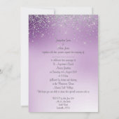新エレガント結晶ダイヤ結婚モンド紫薄紫 招待状 (裏面)