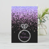 新エレガント結晶ダイヤ結婚モンド薄紫 招待状 (スタンド正面)