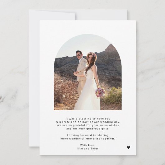 新エレガント規の結婚写真を感謝していす 招待状 (裏面)