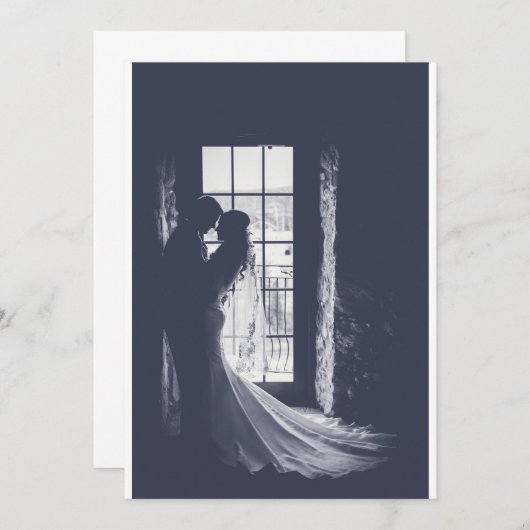 新エレガント郎新婦が招待に駆け付ける 招待状 (正面/裏面)