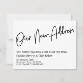 新カジュアルしい住所白黒のお知らせ ノートカード (正面)