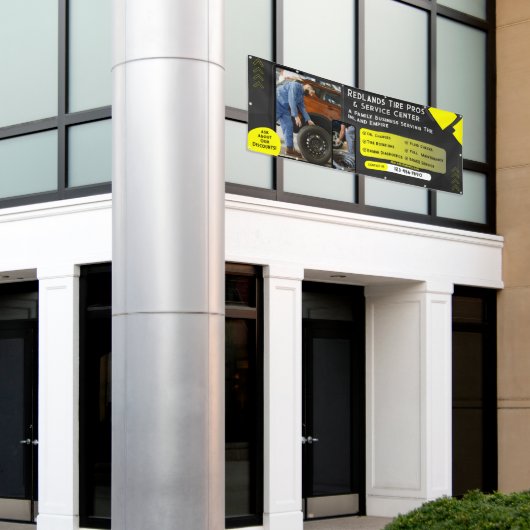 新カスタマイズ中古タイヤ自動修理サービスバーン 横断幕 (ビルの外側)