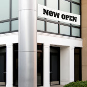 新カスタムしいビジネス白黒をオープン 横断幕 (ビルの外側)