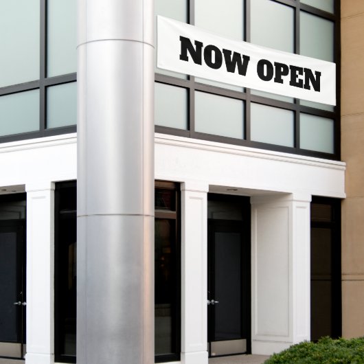 新カスタムしいビジネス白黒をオープン 横断幕 (ビルの外側)