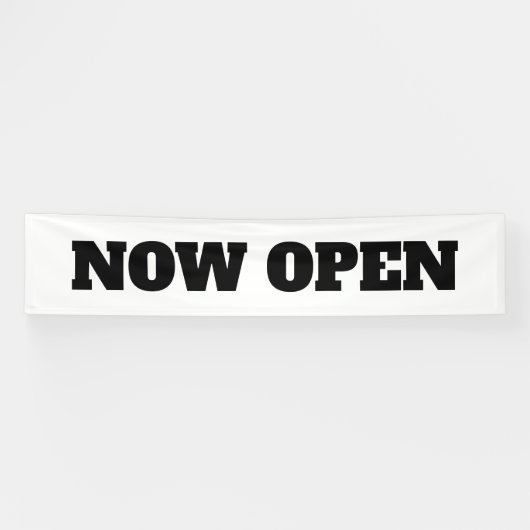 新カスタムしいビジネス白黒をオープン 横断幕 (横)