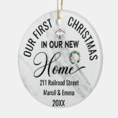 新カスタムしいホームでの初めてのクリスマス2022 セラミックオーナメント (左)