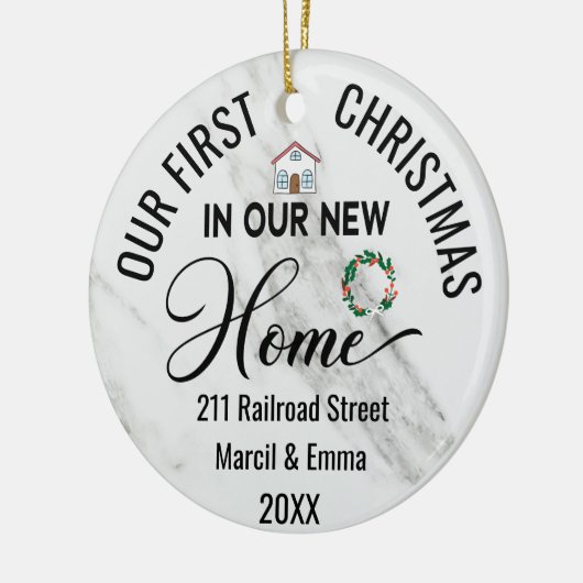 新カスタムしいホームでの初めてのクリスマス2022 セラミックオーナメント (左)