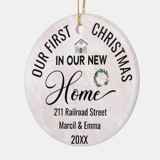 新カスタムしいホームでの初めてのクリスマス2023 セラミックオーナメント (左)