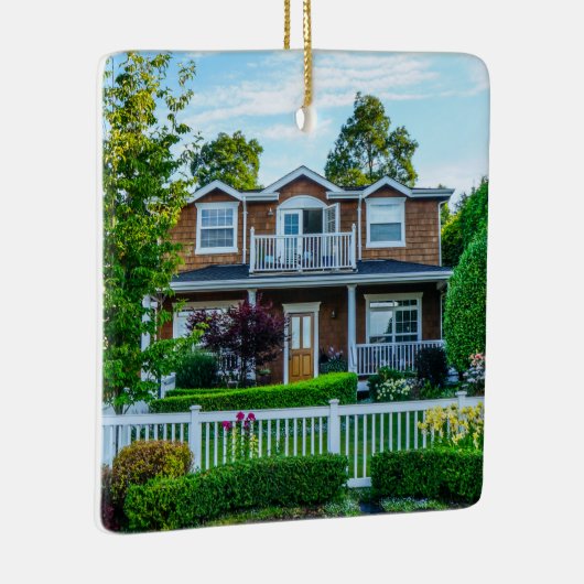 新カスタムしいホームフォトクライアントギフトw会社のロゴ セラミックオーナメント (右)