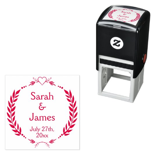 新カスタムしいユーザー名と結婚その日付が事前に入力されている セルフインキングスタンプ (インサイチュ)