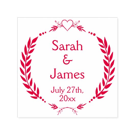 新カスタムしいユーザー名と結婚その日付が事前に入力されている セルフインキングスタンプ (デザイン)